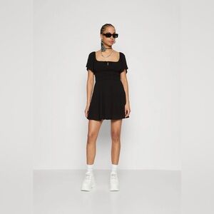 427-Hollister Black Open Back Skort Dress – Casual Sleeveless Mini Day Dress